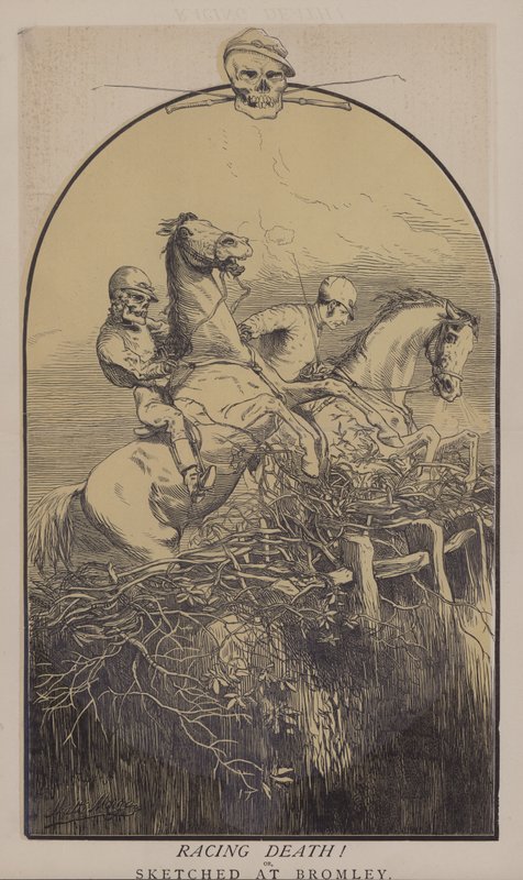 Rennen gegen den Tod! (Farblithografie) von Matthew
