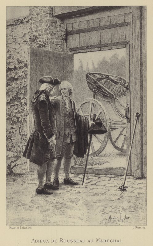 Abschied von Rousseau vom Marschall (Gravur) von Maurice Leloir