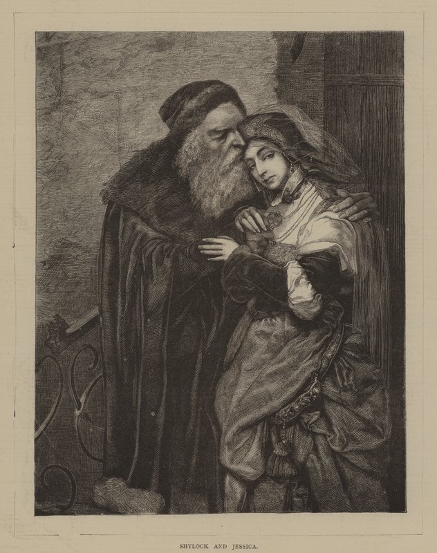 Shylock und Jessica (Stich) von Maurycy Gottlieb