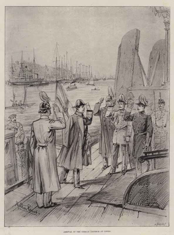 Ankunft des deutschen Kaisers in Cowes von Melton Prior