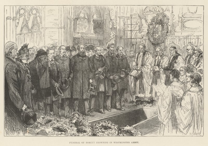 Beerdigung von Robert Browning in der Westminster Abbey von Melton Prior