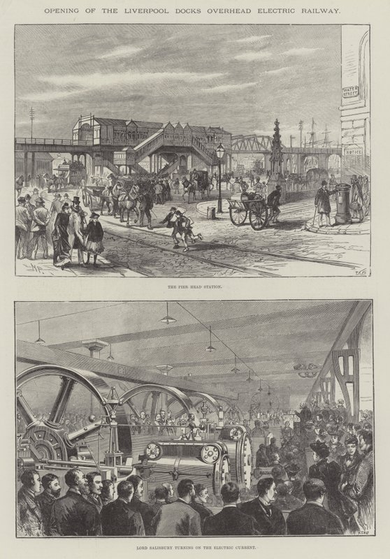 Eröffnung der Liverpool Docks Hochbahn von Melton Prior