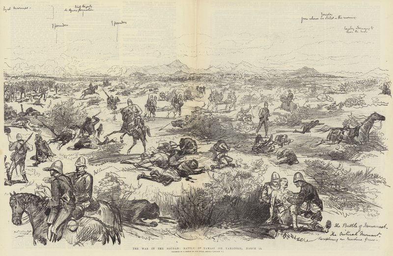 Der Krieg im Sudan, Schlacht von Tamasi (oder Tamanieb), 13. März von Melton Prior