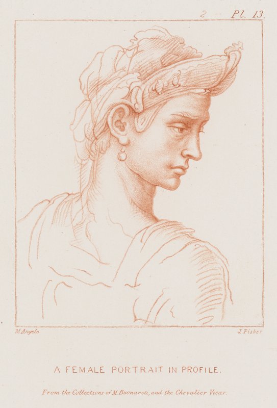 Weibliches Porträt im Profil von Michelangelo Buonarroti