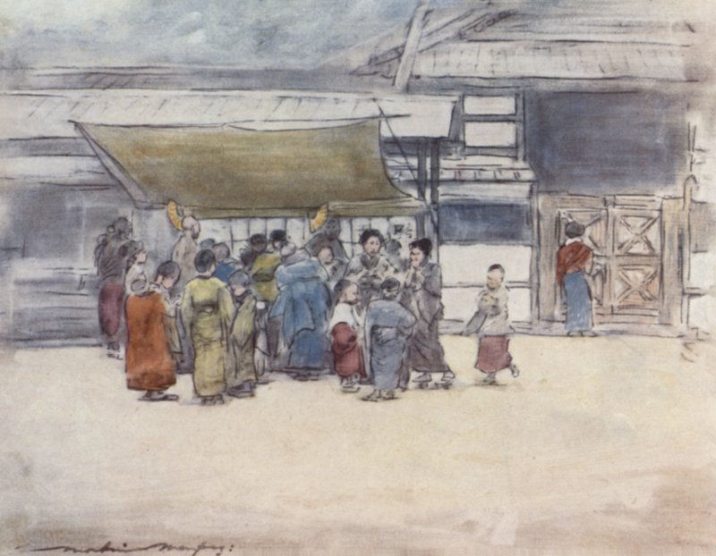 Ein Ansturm auf den Stand von Mortimer Ludington Menpes
