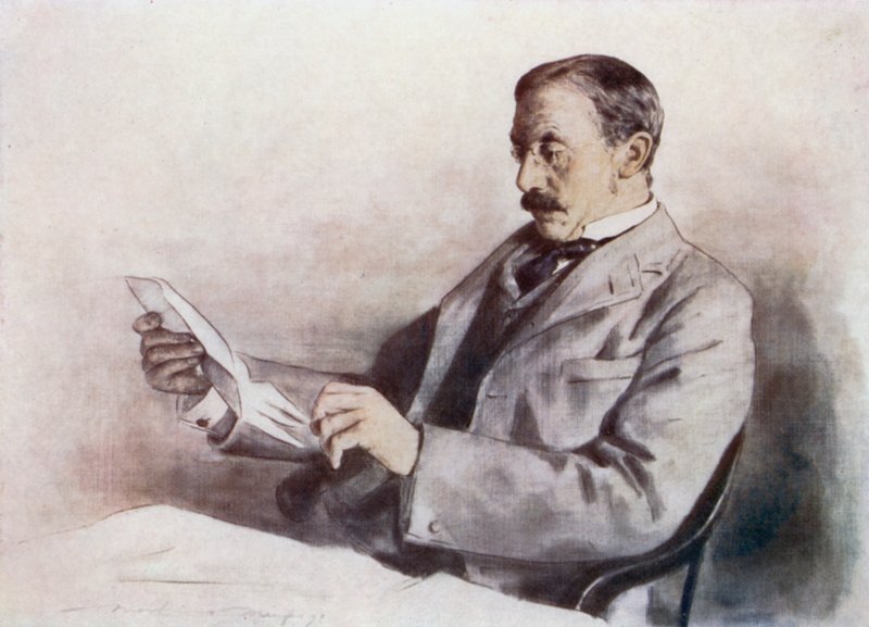 Sir Alfred Milner an seinem Schreibtisch von Mortimer Ludington Menpes