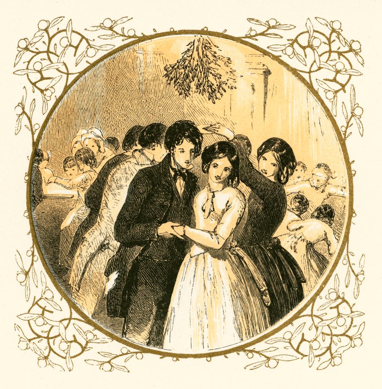Tanzen unter dem Mistelzweig von Myles Birket Foster