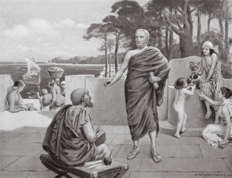 Thukydides im Exil (Lithografie) von N. Prescott Davies