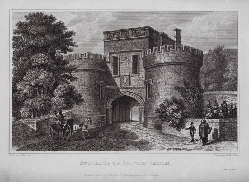 Eingang zu Skipton Castle von Nathaniel (after) Whittock