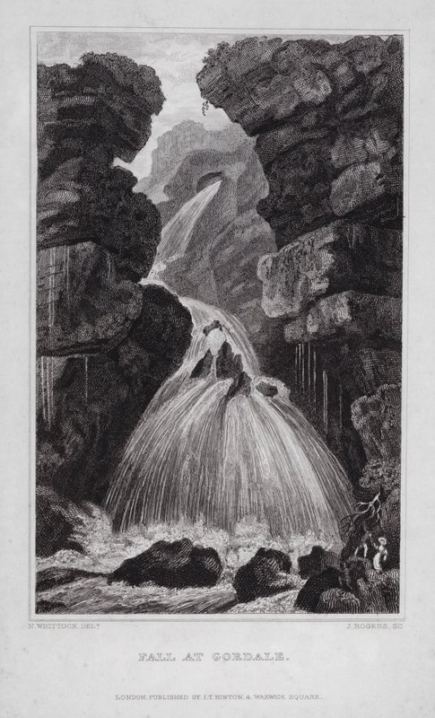 Wasserfall bei Gordale von Nathaniel (after) Whittock