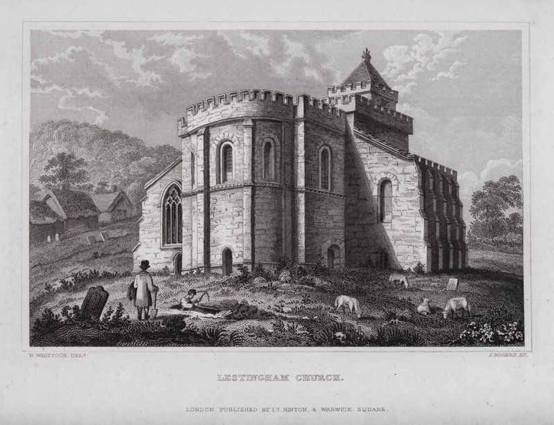 Lestingham Kirche von Nathaniel (after) Whittock