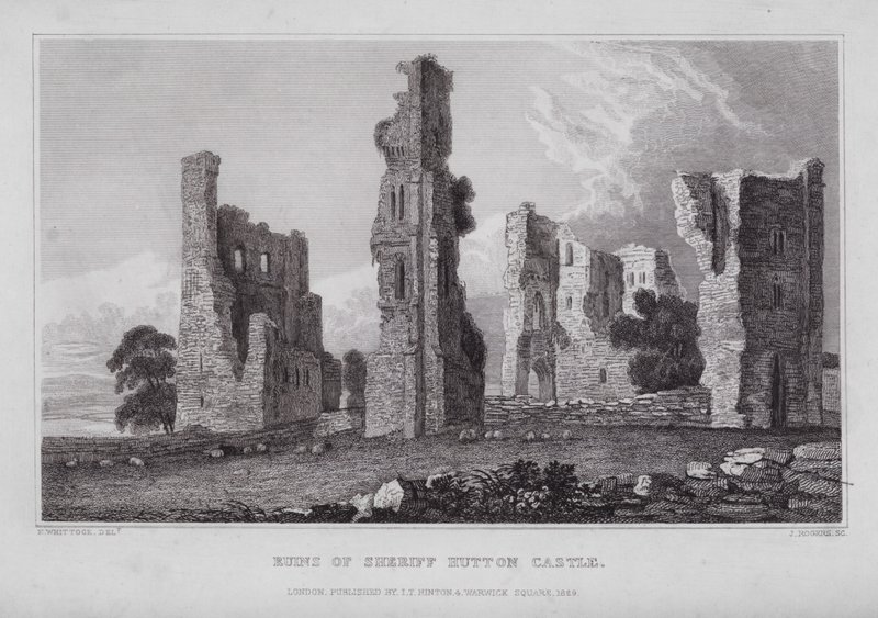 Ruinen von Sheriff Hutton Castle von Nathaniel (after) Whittock