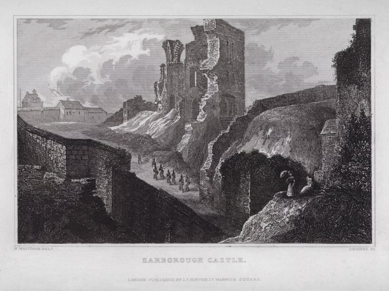 Scarborough Castle von Nathaniel (after) Whittock
