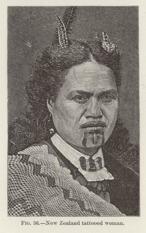 Tätowierte Frau aus Neuseeland von New Zealand School