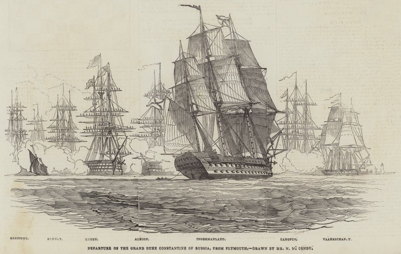 Abreise des Großherzogs Konstantin von Russland aus Plymouth von Nicholas Matthews Condy