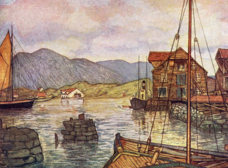 Norwegen: Moldoen (Farblithografie) von Nico Jungman