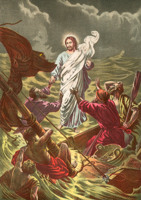 Jesus geht auf dem Wasser von North American