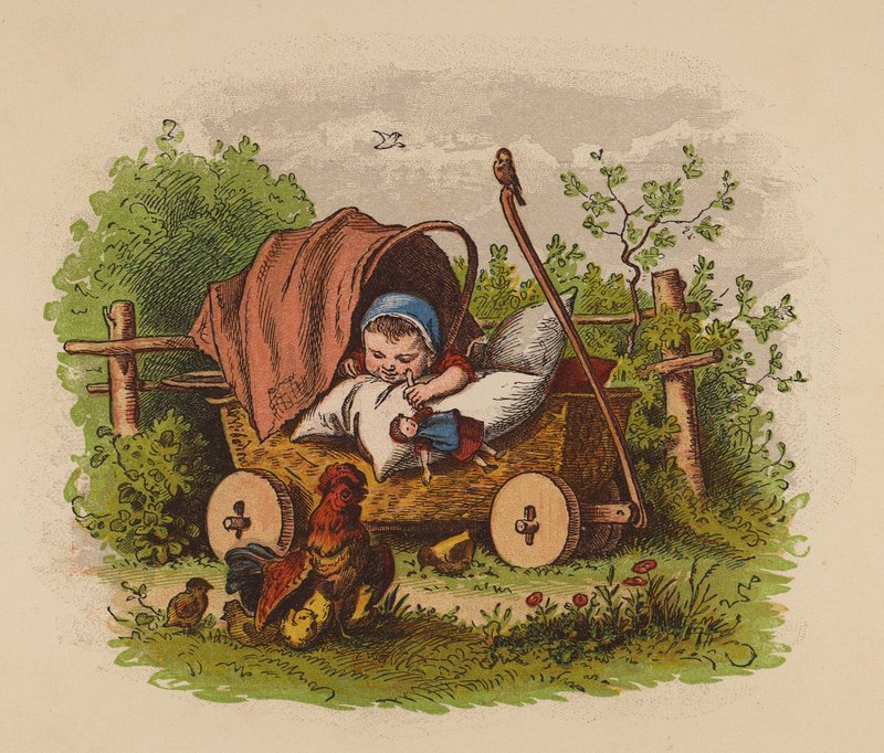 Baby im Kinderwagen von Oskar Pletsch