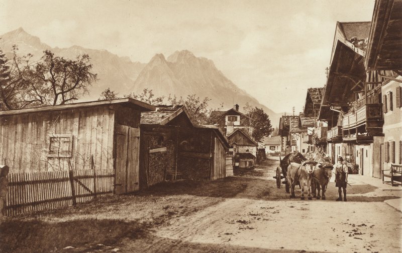 Im Frühling, Straße in Garmisch von Otto Ballerstedt