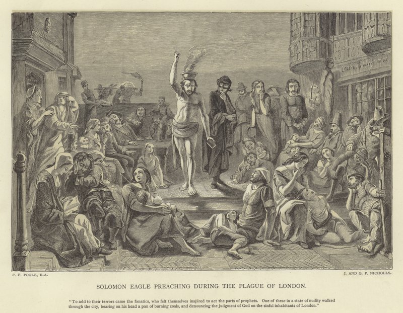 Solomon Eagle predigt während der Pest in London von Paul Falconer Poole