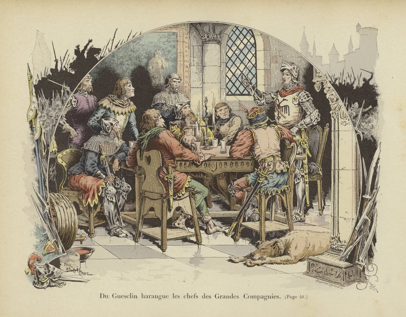 Bertrand du Guesclin hält eine Ansprache an die Anführer der Großen Kompanien von Paul de Semant