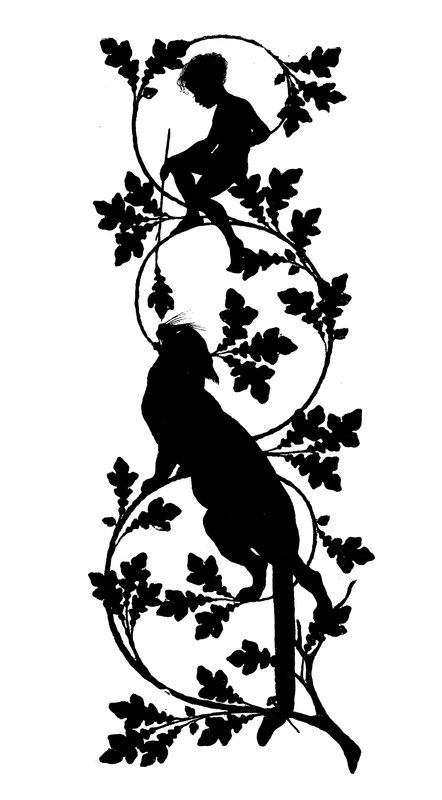 Silhouette für Puks Natlige Bedrifter (Lithographie) von Paul Konewka