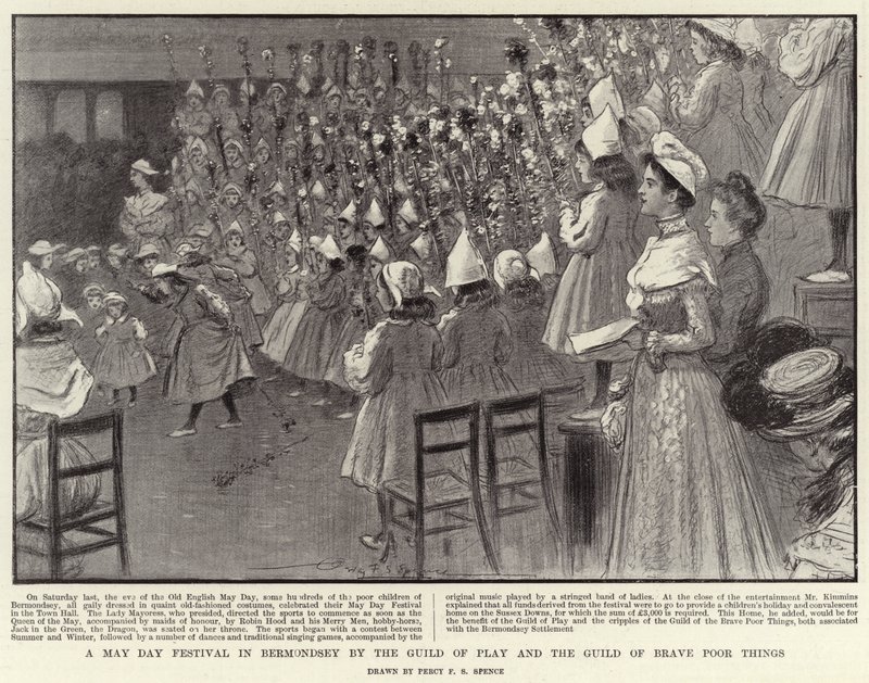 Ein Maifest in Bermondsey von der Guild of Play und der Guild of Brave Poor Things von Percy F.S. Spence