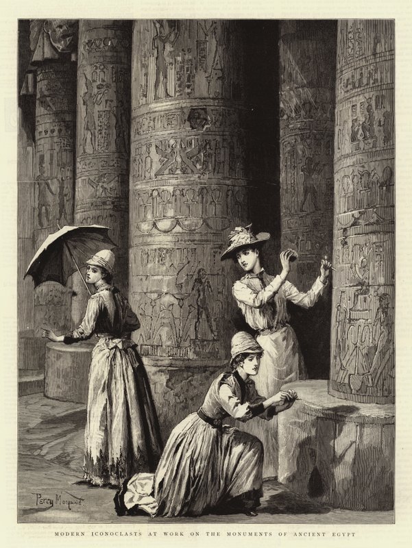 Moderne Ikonoklasten bei der Arbeit an den Denkmälern des alten Ägypten von Percy Macquoid