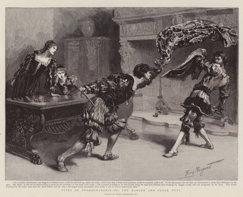 Arten des Fechtens, III, der Dolch- und Mantelduell von Percy Macquoid