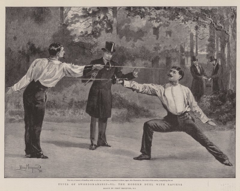 Arten des Fechtens, VI, das moderne Duell mit Rapieren von Percy Macquoid