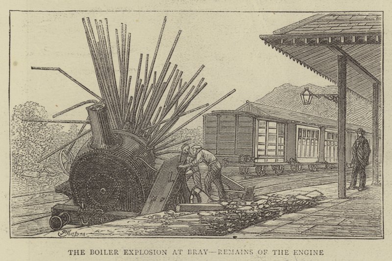 Die Kesselexplosion in Bray, Überreste der Maschine von Percy William Justyne