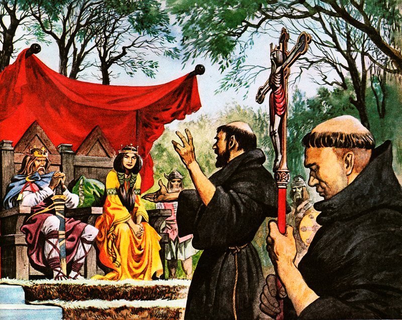 Augustinus predigt König Ethelbert von Peter Jackson