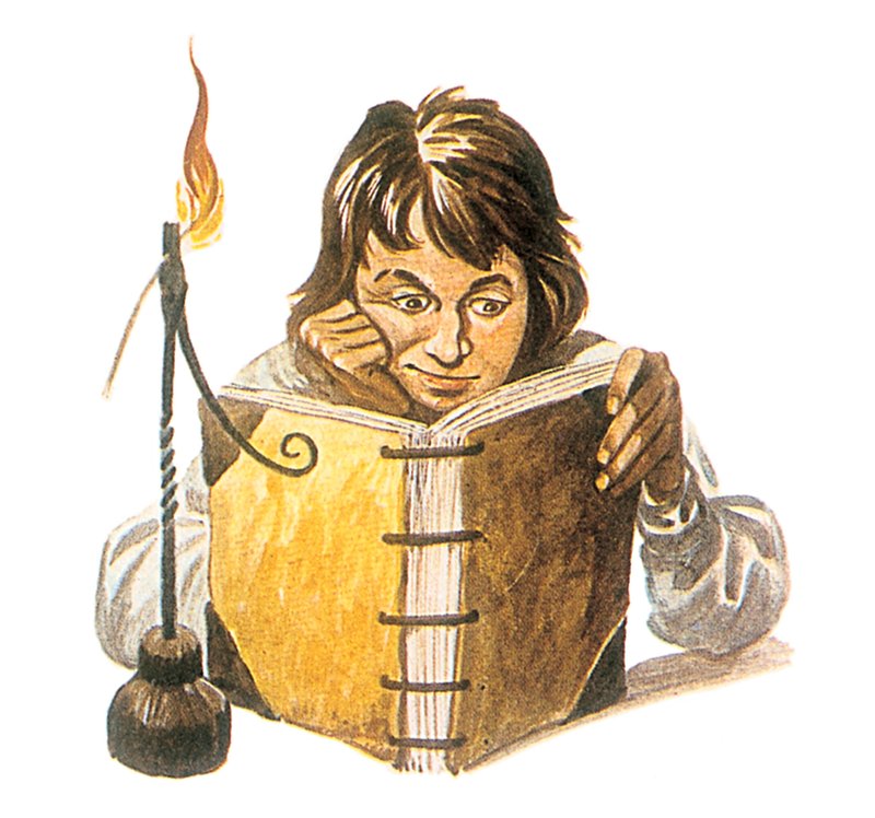 Junge beim Lesen von Peter Jackson