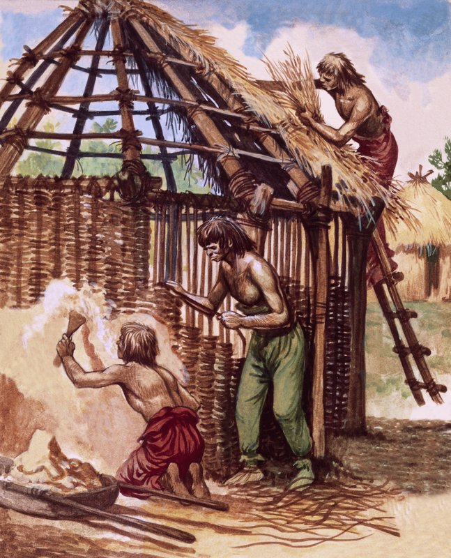 Frühe Briten bauen Hütten von Peter Jackson