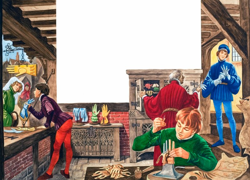 Handschuhmacher (Gouache auf Papier) von Peter Jackson