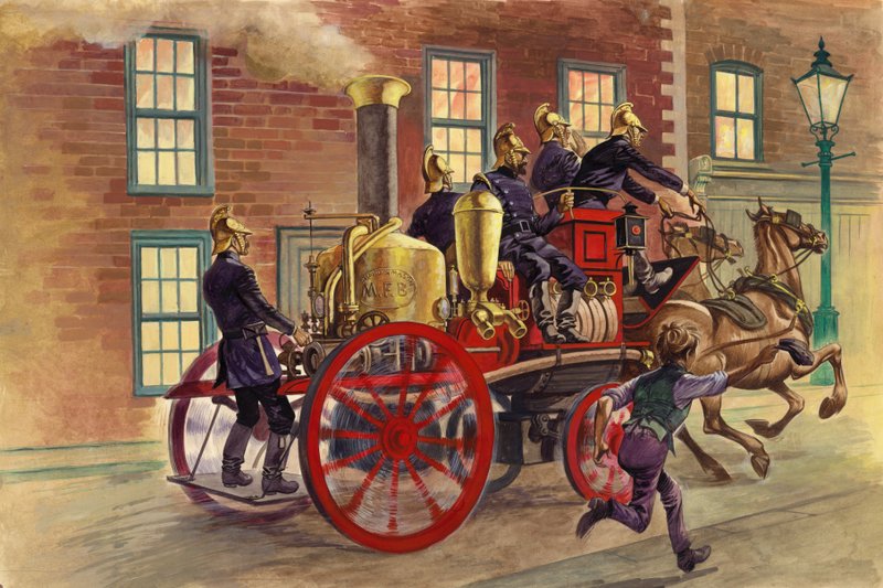 Londoner Feuerwehrwagen um 1860 von Peter Jackson