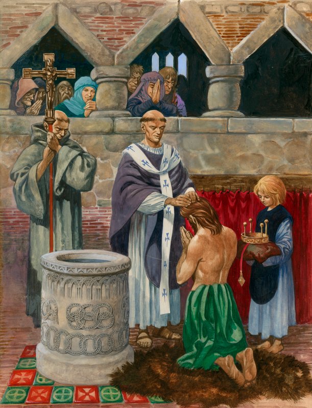 Der heilige Augustinus tauft König Ethelbert von Peter Jackson