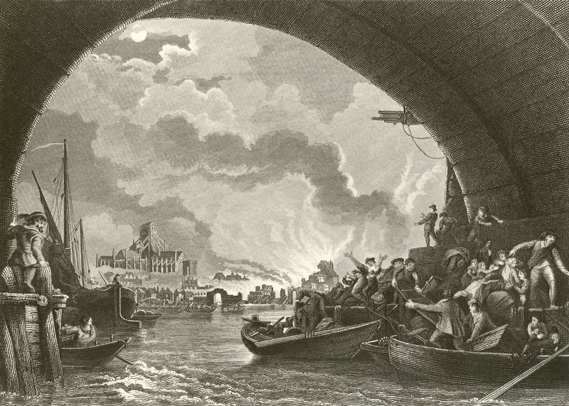 Das Große Feuer von London von Philippe Jacques de Loutherbourg