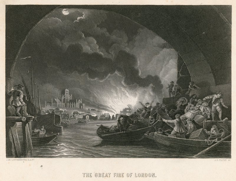 Der Große Brand von London von Philippe Jacques de Loutherbourg