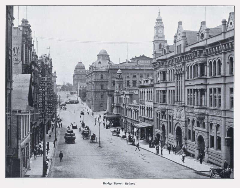 Bridge Street, Sydney (s/w Foto) von Photographer Australian