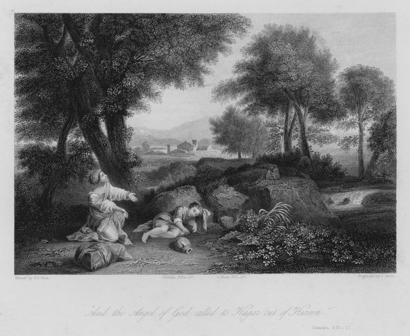 Hagar in der Wüste, Genesis XXI von Pier Francesco Mola