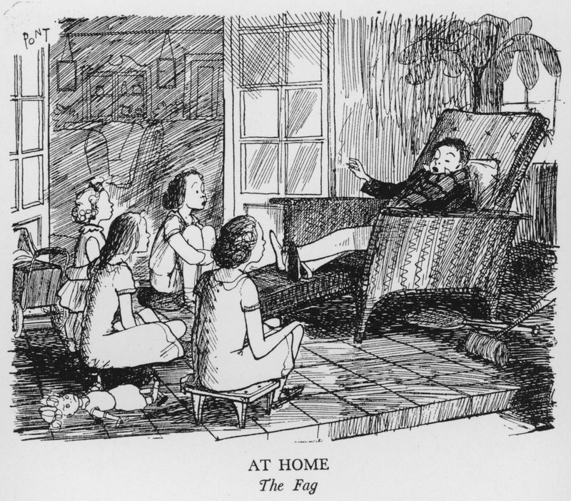 Zu Hause, der Fag (Lithografie) von Pont