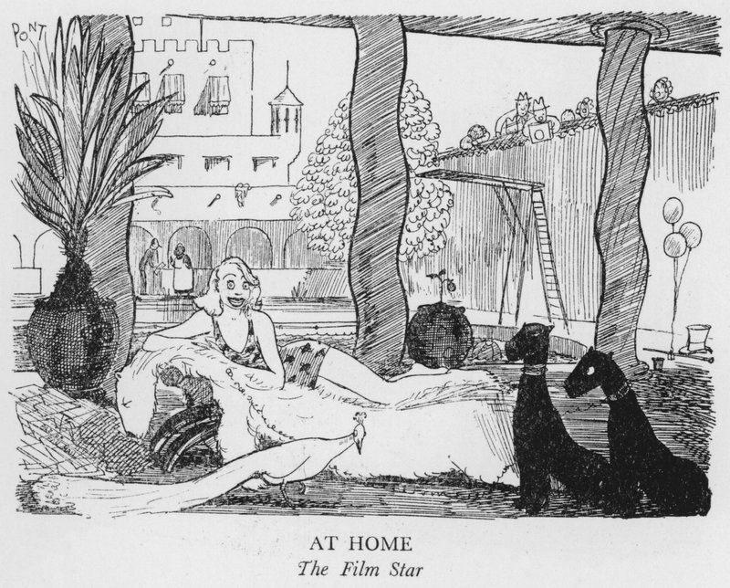 Zu Hause, der Filmstar (Lithografie) von Pont