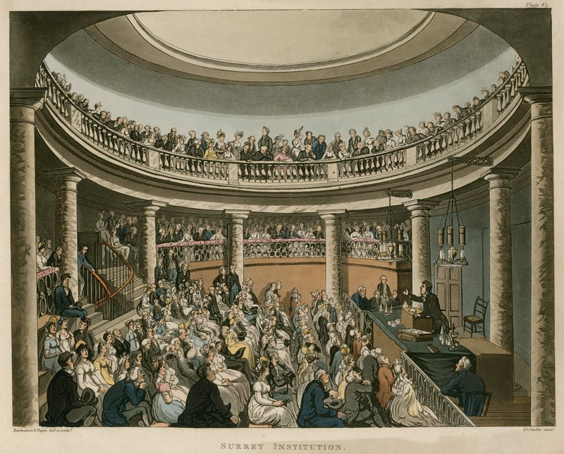 Surrey Institution, Southwark von Pugin and Rowlandson