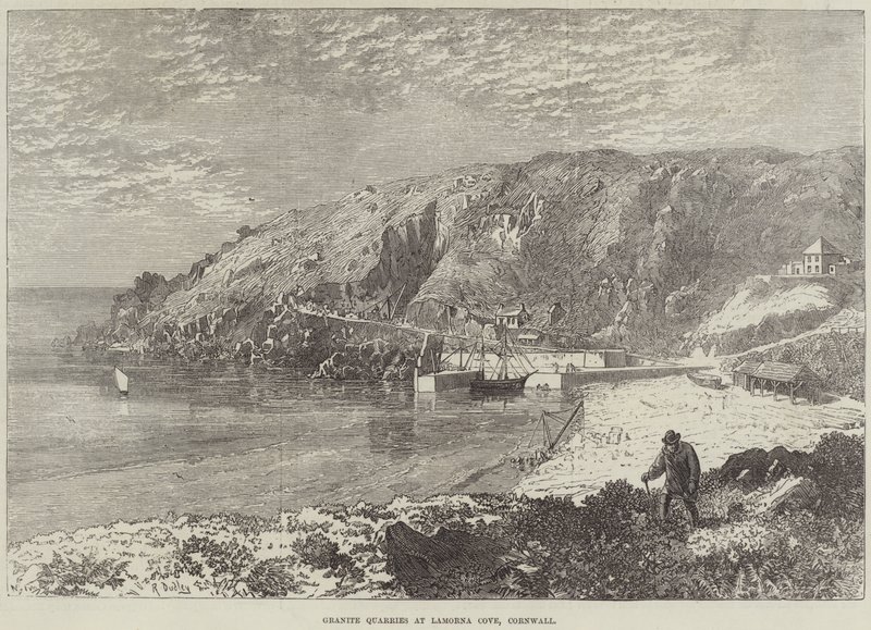 Granitsteinbrüche in Lamorna Cove, Cornwall von R. Dudley