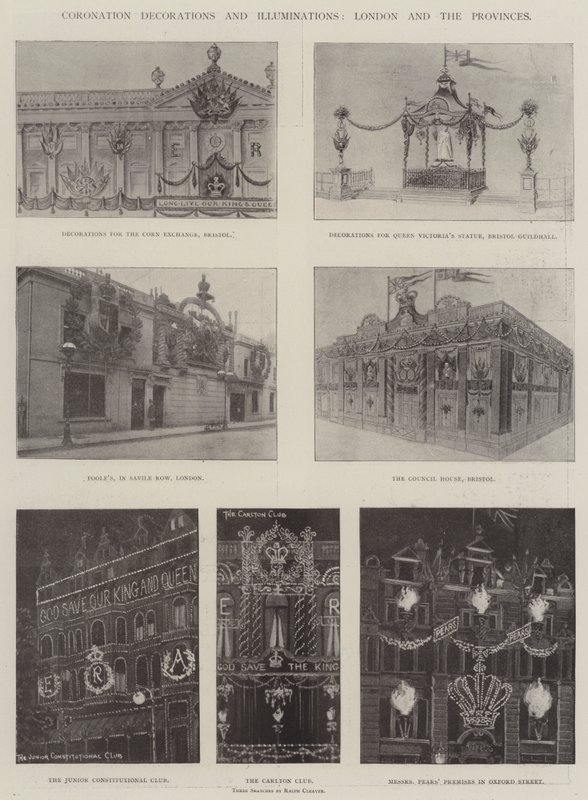 Krönungsdekorationen und -beleuchtungen, London und die Provinzen von Ralph Cleaver