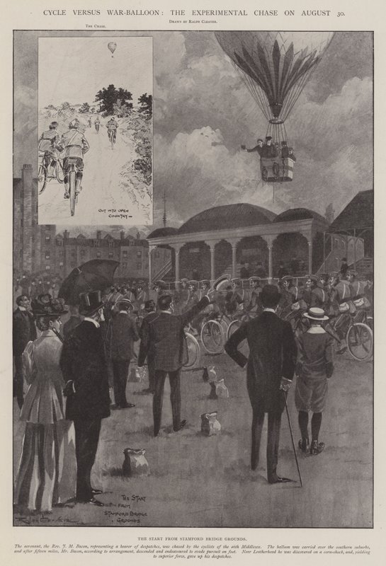 Fahrrad gegen Kriegsballon, das Experimentelle Rennen am 30. August von Ralph Cleaver