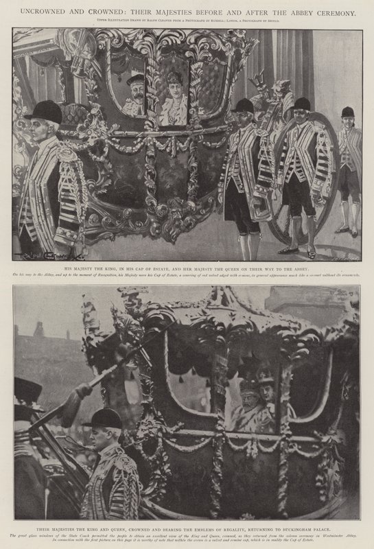 Ungekrönt und gekrönt, Ihre Majestäten vor und nach der Abteizermonie von Ralph Cleaver