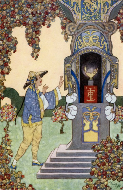 Aladdin findet die Lampe von René Bull