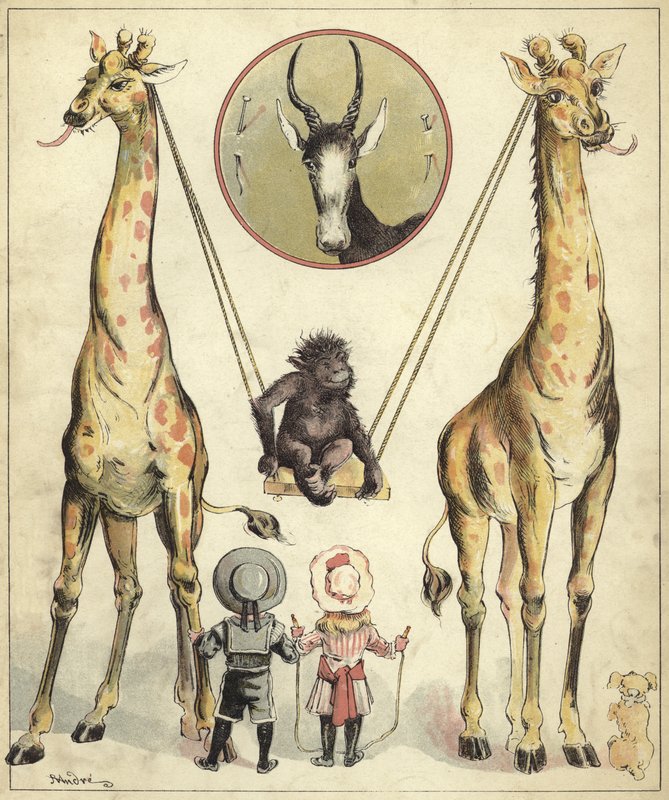 Giraffen spielen mit Affen von Richard Andre